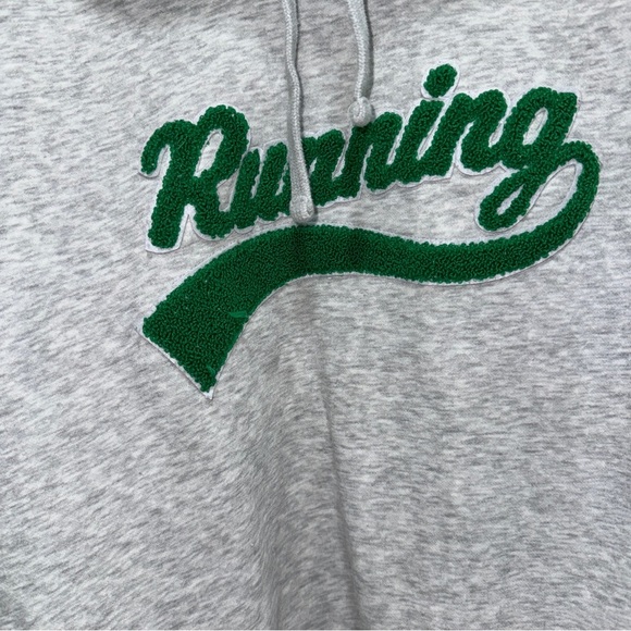 H&M running terry oversized sweatshirt patch hoodie track & field race heather - Picture 7 of 10